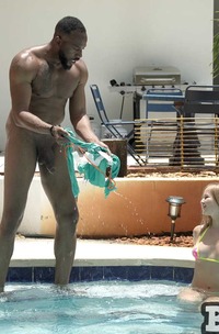 Natalia Queen Commands Attention Poolside In Alluring Lingerie And Big Cock Teasing Poses