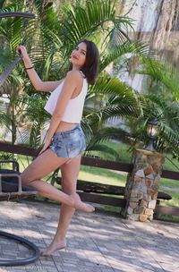 Angelina Moore Amazing Teen Beauty Spreads Her Legs Outdoors