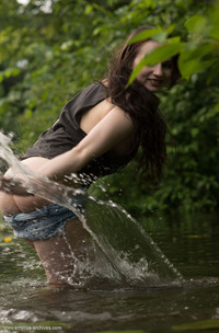Lisa Musa Gorgeous Brunette Naked At The River
