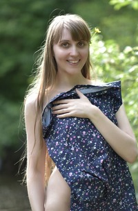 Anabel A Captivates In A Short Dress By The Rivers Edge Barefoot And Drenched