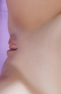 Melisa spreads legs on yoga mat for hot striptease