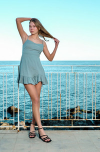 Luise Her Gorgeous Body Exposed To The Elements With Carefree Pleasure