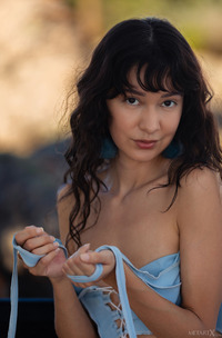 Violet Amrita Teases Solo In Summer Heat With Perky Nipples And Thongs Outdoors