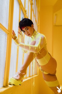 Mia Valentine Dressed In Neon Lingerie With Vibrant Makeup Get Naked