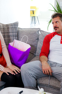 Ren Nuisance Teases And Sucks Stepdad Jasons Cock On Couch With Black Friday Excitement