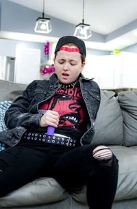 Red Eviee Craves Her Stepbrothers Cock In A Wild Blowjob And Ass Fuck