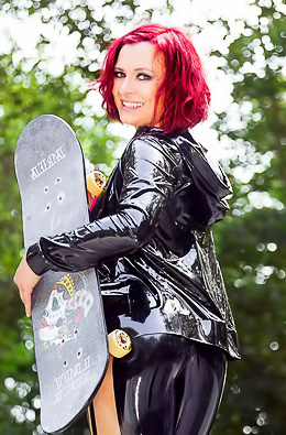 Lara Larsen Skateboard Latex Girl