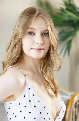 Sonya Elf Blue-eyed Beauty Fondles Her Perky Breasts Amorously