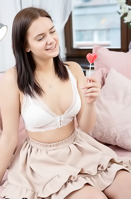 Tina Howl Let Her Perky Breasts Bounce In Her White Lace Bra As She Frolics On The Sofa