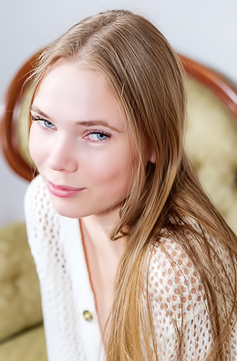 Luise Her Soft Outfit Slipping Open To Expose Her Perfect Breasts