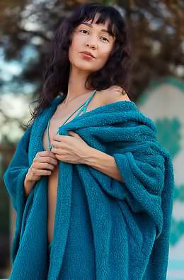 Violet Amrita Unwinds By The Beach In Sheer Lingerie