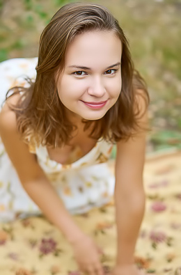 Yenn Cat Reclining Naked Among The Trees With A Joyful Smile