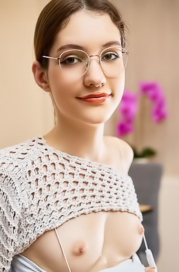 Hareniks Wearing Nothing But Her Glasses And A Naughty Smile