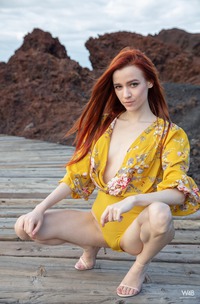 Redhead Teen Sherice Getting Naked Outdoors